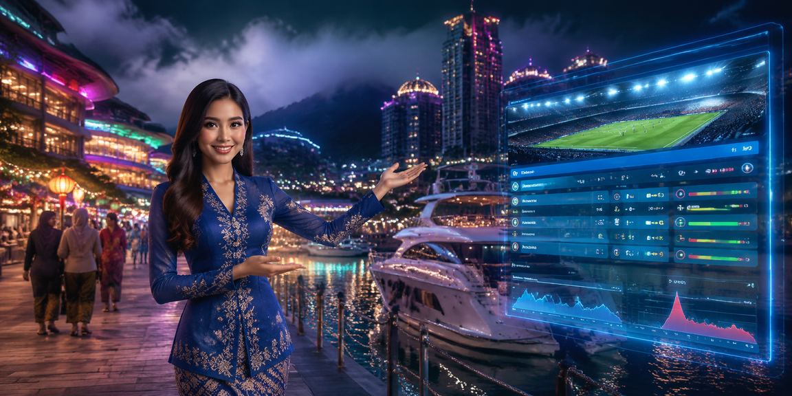 Suasana pertaruhan bertema Malaysia di Genting Highlands dengan pakaian tradisional baju kurung