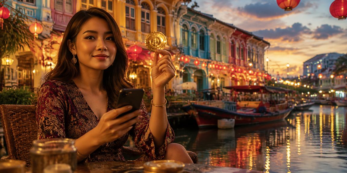 Pengguna Malaysia memain aplikasi kasino mudah alih garuda4d di Penang